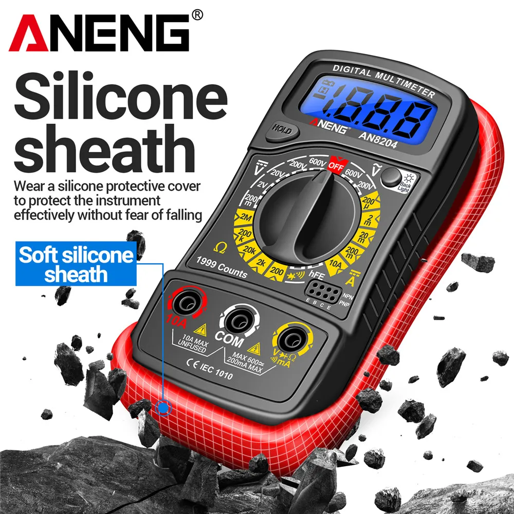 ANENG AN8204 Digital Multimeter High Precision Portable AC/DC Voltage DC Current Resistance 1999 Counts Electrician Repair Tools