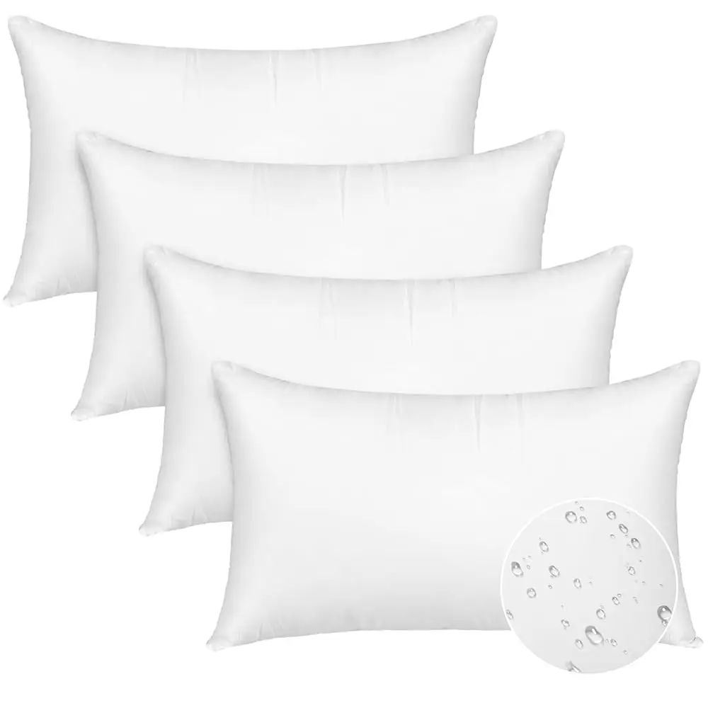 

Pa Of 4 12X20 Outdoor Pillow Inserts, Water Resistant Throw Pillow Inserts, Outdoor Lumbar Pillow For Patio, Furniture, Sofa,