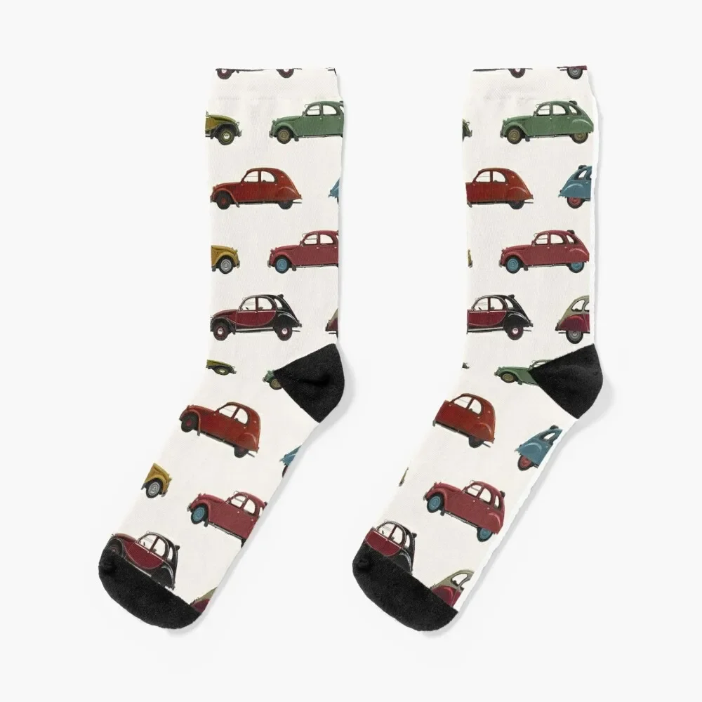 2CV Pattern Socks Antiskid soccer happy Women Socks Men's