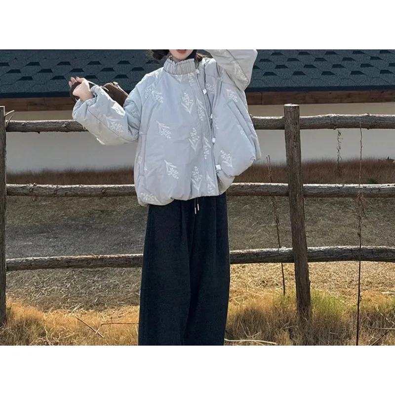 

Милая однобортная хлопковая куртка для женщин зимы 2025, новая высококачественная утолщенная теплая хлопковая куртка