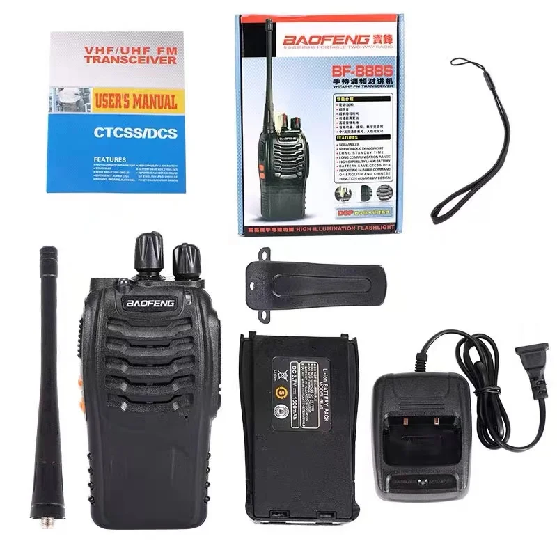 

Baofeng 2Pcs BF-888S 400-470MHz Two Way Radio Transceiver 2800mAh PMR Radio Handheld 8W Walkie Talkie with Earpiece