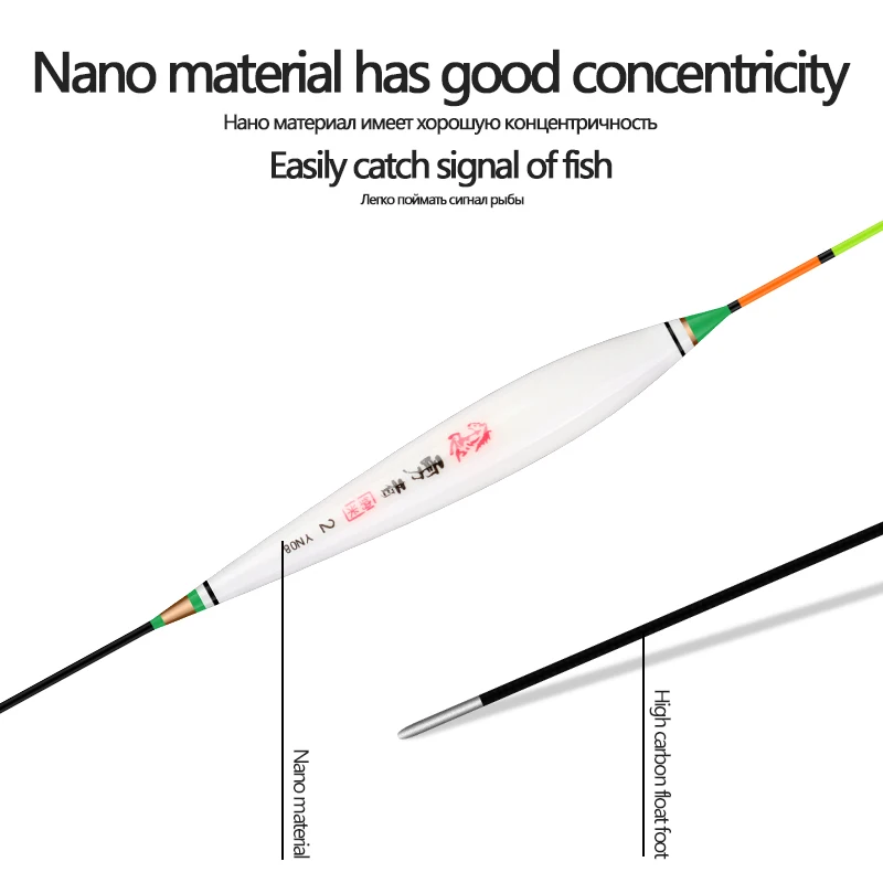 3Pieces Crucian&Carp Fishing Floats Composite Nano Flotador Pesca Stopper Bobbers Buoy Tools Tackles Accessories(YN08)
