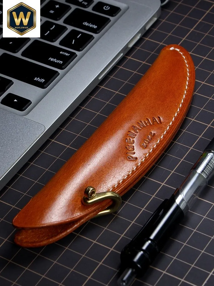 

For Handmade American Style Fountain Pen Case - Leather Pen Storage Case, Cowhide Pen Cover & Protective Sleeve