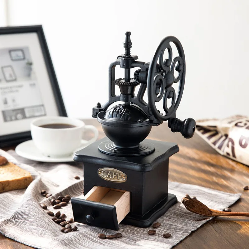 Retro Ferris wheel coffee grinder hand crank coffee bean grinder household manual coffee machine grinder wholesale