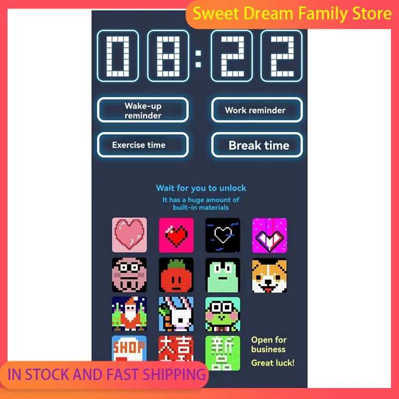 SDFC-Smart Nightlight With LED 16X16 Pixel Screen - Programmable DIY Text, Animation, And Photo Display Via APP Control