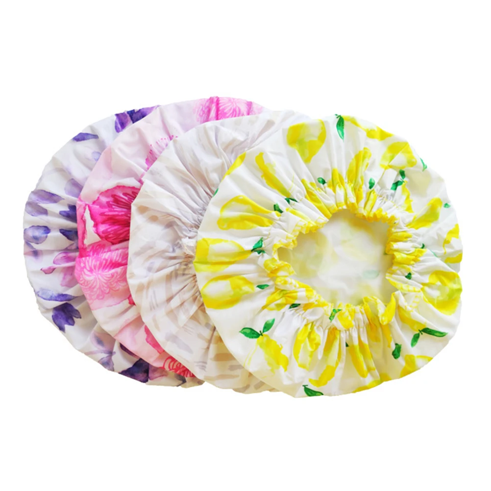 

2Pcs Waterproof Shower Cap Bathing Hat Reusable Comfortable Hair Protective Salon Use Women Female Bath Spa Home
