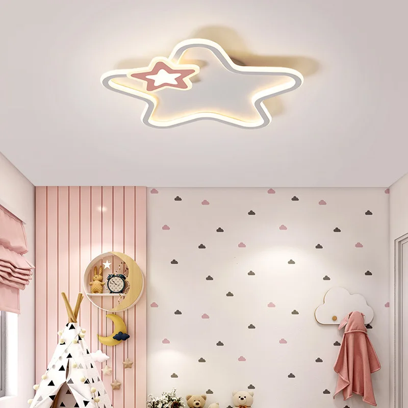 

Morden Super Thin Children's Room Ceiling Lamp LED Princess Warm Romantic Bedroom Lamp Lovely Five Star Ceiling Lamp fixtures