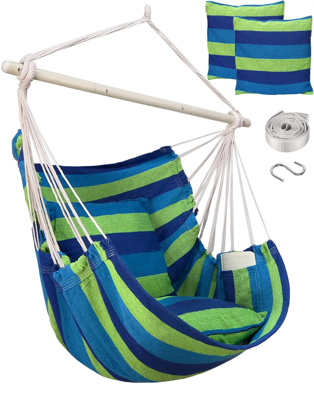 

Factory Direct Hanging Hammock Chair Rope Swing With anti-slip ring - for indoor/outdoor use