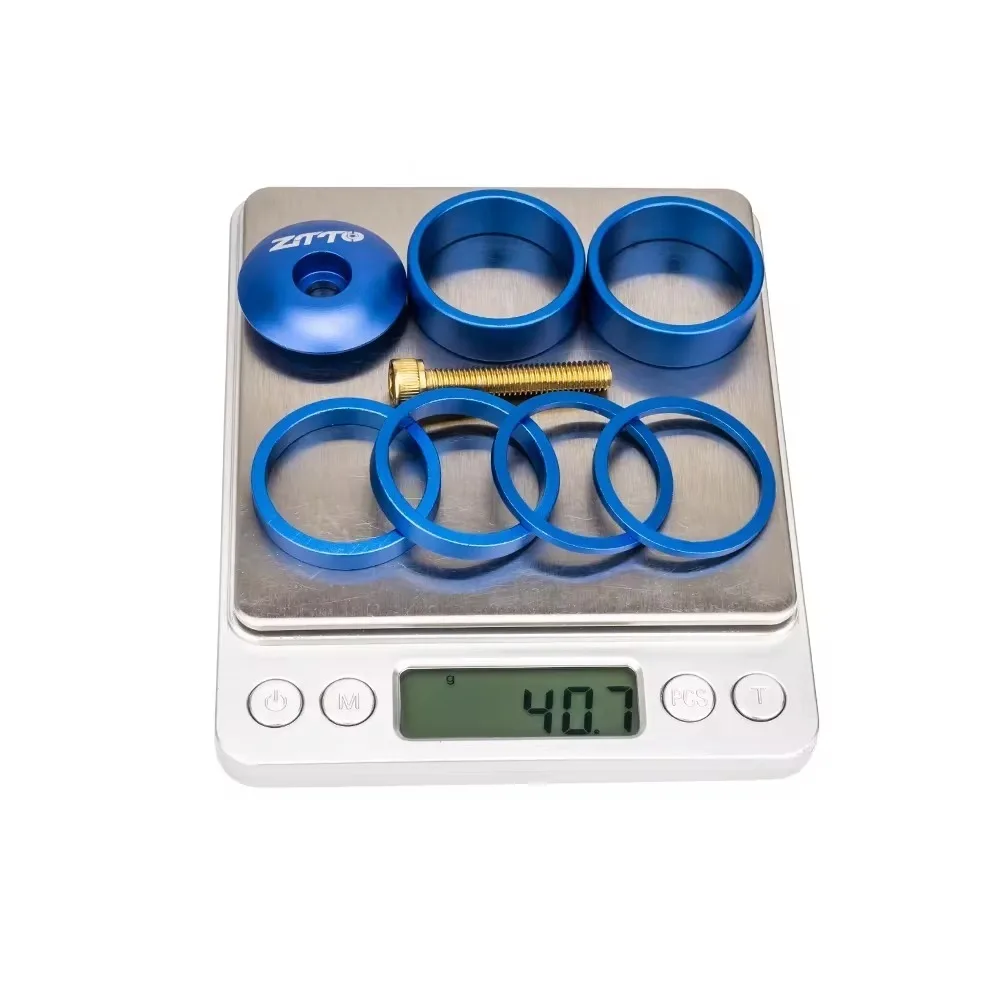 High Quality 28.6mm Bicycle Headset Spacer Aluminum Alloy Durable Bike Fork Steerer Tube Star Nut Stem Top Cap Stainless Washer view 4