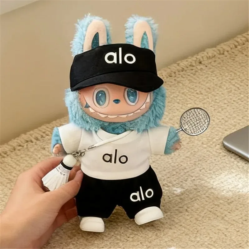 

15 17cm For Labubu Doll Fashion Tennis Sports T- Shirt Jeans Pants Set Outfit ClothingIdol Trendy Baseball Cap Knit Ropa Clothes