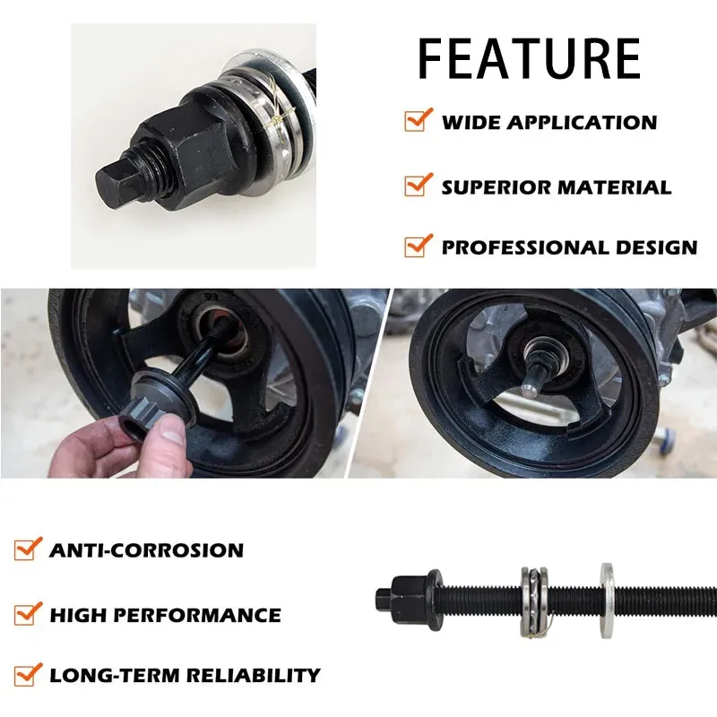 Harmonic LS Crankshaft Pulley Installer Harmonic Balancer Tool For GM 1997-Up LT LS Engines with Thrust Bearing&Hex Wrench Flats
