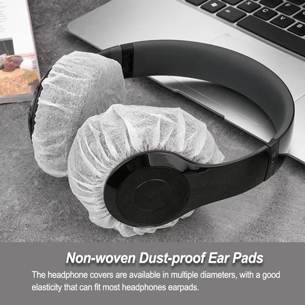 أغطية سماعات رأس قابلة للتمدد للاستعمال مرة واحدة ، كم حماية ، غير منسوج ، مقاوم للأتربة ، مقاوم للعرق ، إكسسوارات لمقهى الإنترنت ، 2:
