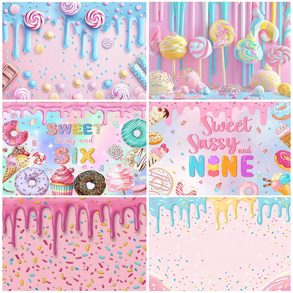 

Ice Cream Dessert Birthday Party Decorations Macaron Color Palette Photography Background Donuts Backdrop Baby Shower Supplies