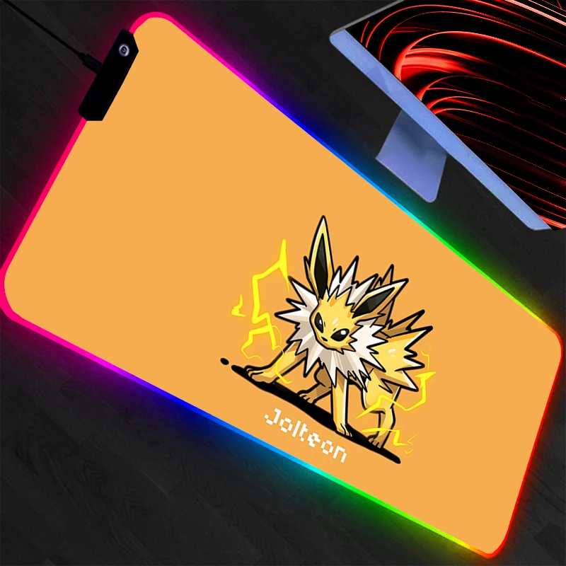 

Pokemon Pikachu Mouse Pad RGB Gamer Backlight Games Mouse Pad XXL Keyboard Pad Large Mousepad LED Gaming Desk Mat