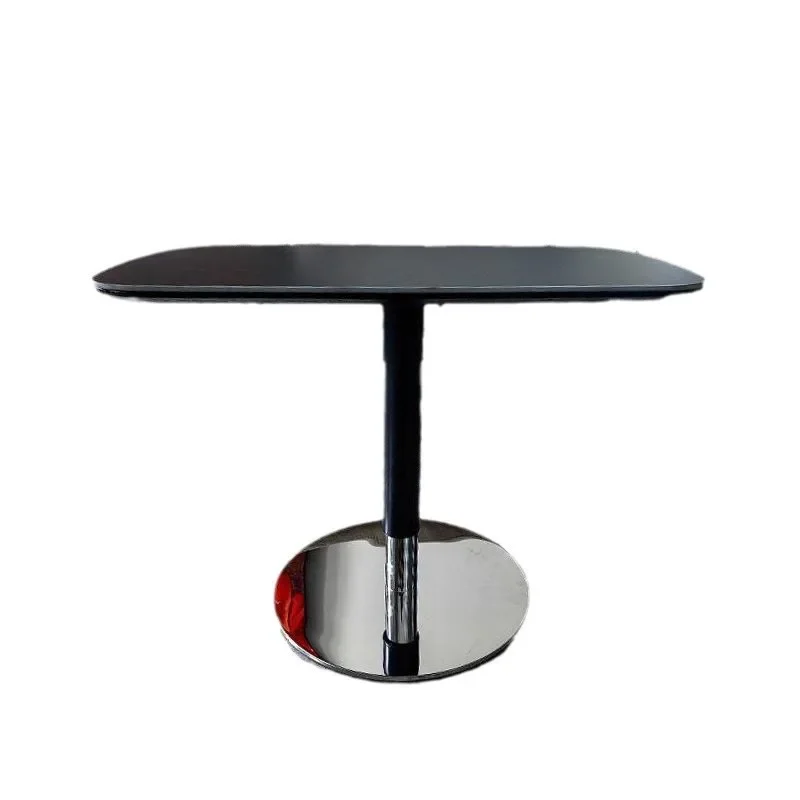 

Saddle leather lifting edge table rotatable small desk modern simple coffee table negotiation table computer balcony