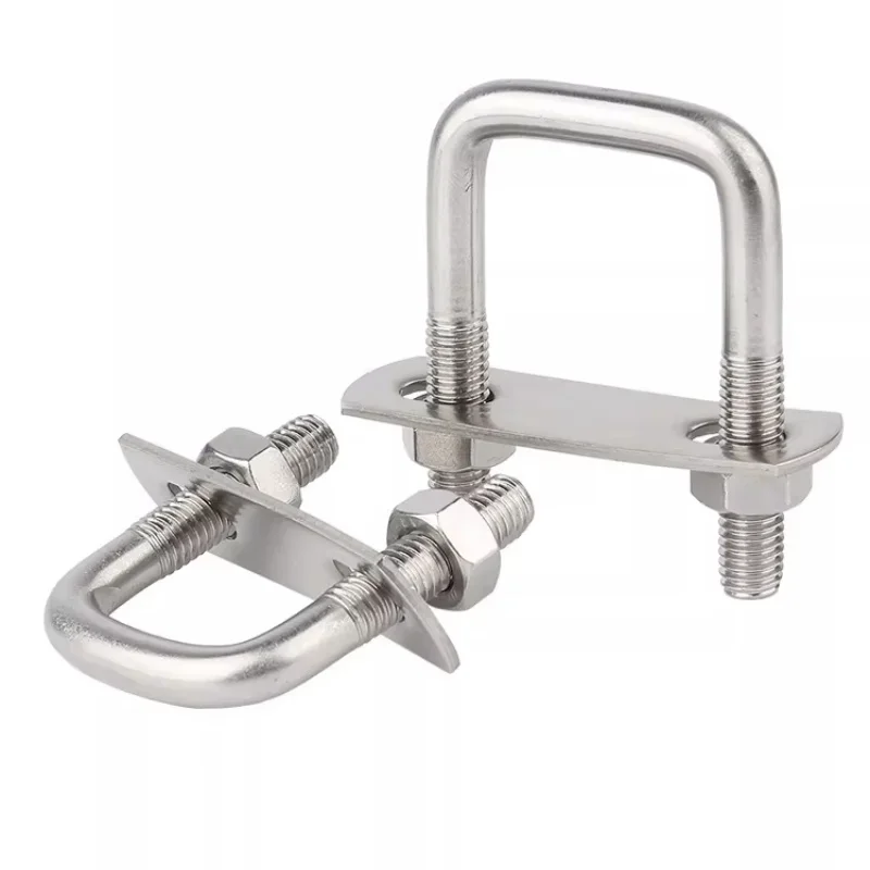 U-Bolzen aus Edelstahl 304 mit quadratischem Kopf und Mutternplattenklemmensatz M8 M10 M12 – Detail 4