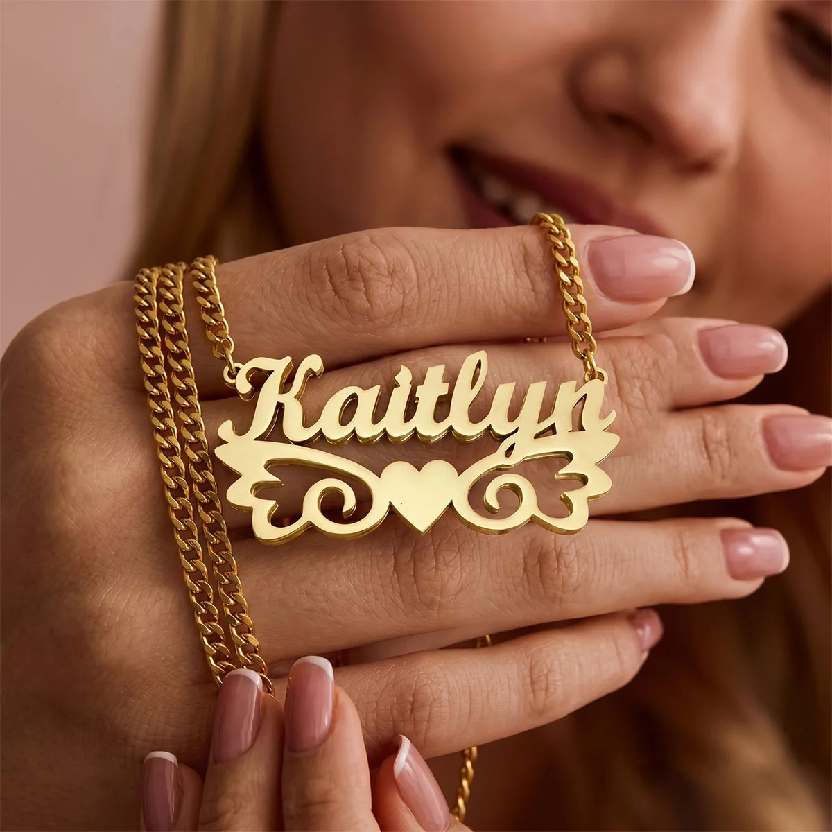 Custom Name 18K Gold Stainless Steel Necklace Personalized Letter Double Layer Necklaces For Women Men Anniversary Jewelry Gift