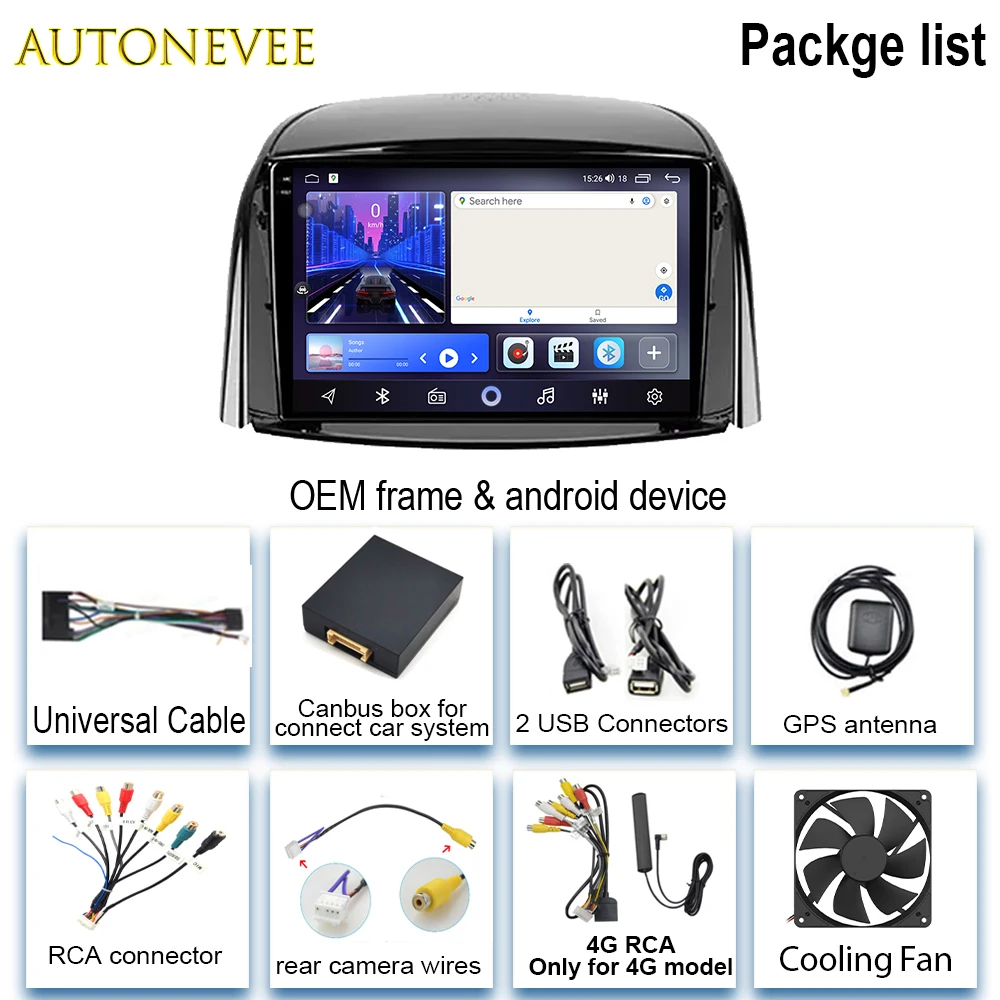 Car Stereo Android 13 For Renault Koleos 2008-2016 Multimedia Navigation GPS Auto Radio Player Carplay Radio Screen No 2 din DVD