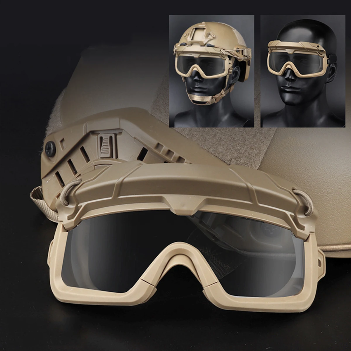 Airsoft Tactical Goggles Multi-mode UV Protection And Impact Resistant Protective Eyewear For Paintball CS War Games Hunting Etc