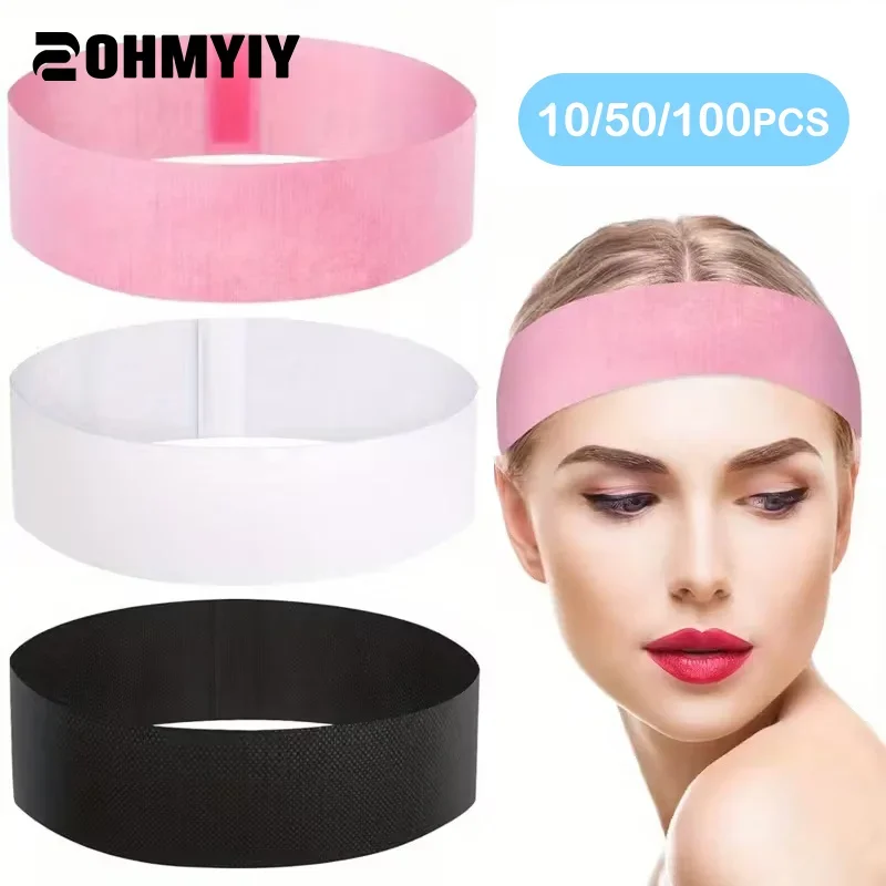 50-100-pces-descartaveis-spa-facial-headbands-estiramento-nao-tecido-macio-cuidados-com-a-pele-faixa-de-cabelo-com-fecho-conveniente-para-salao-de-beleza