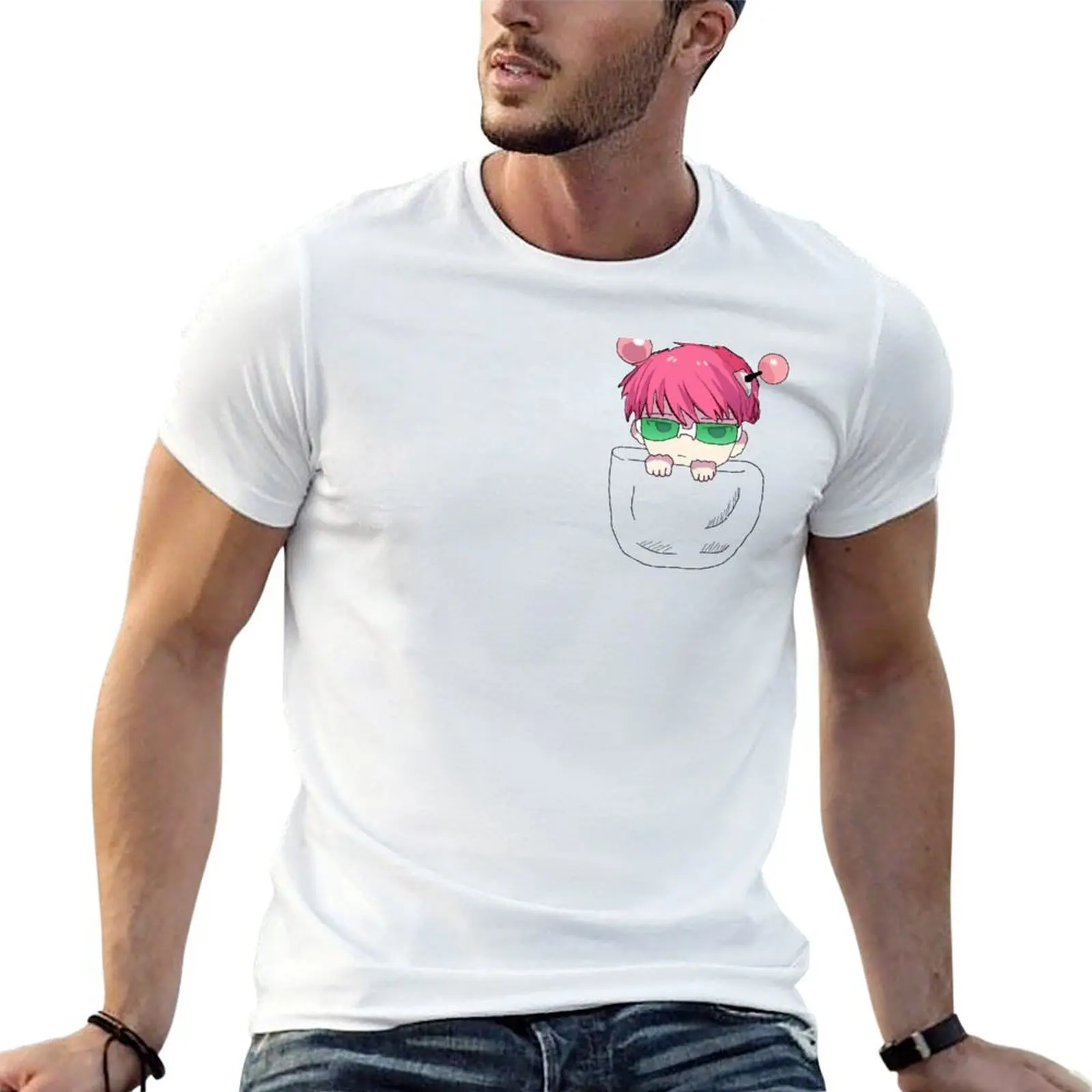 

pocket saiki kusuo T-Shirt g man t shirts for men men t shirt cotton 100% cotton tshirt 100% T-Shirt