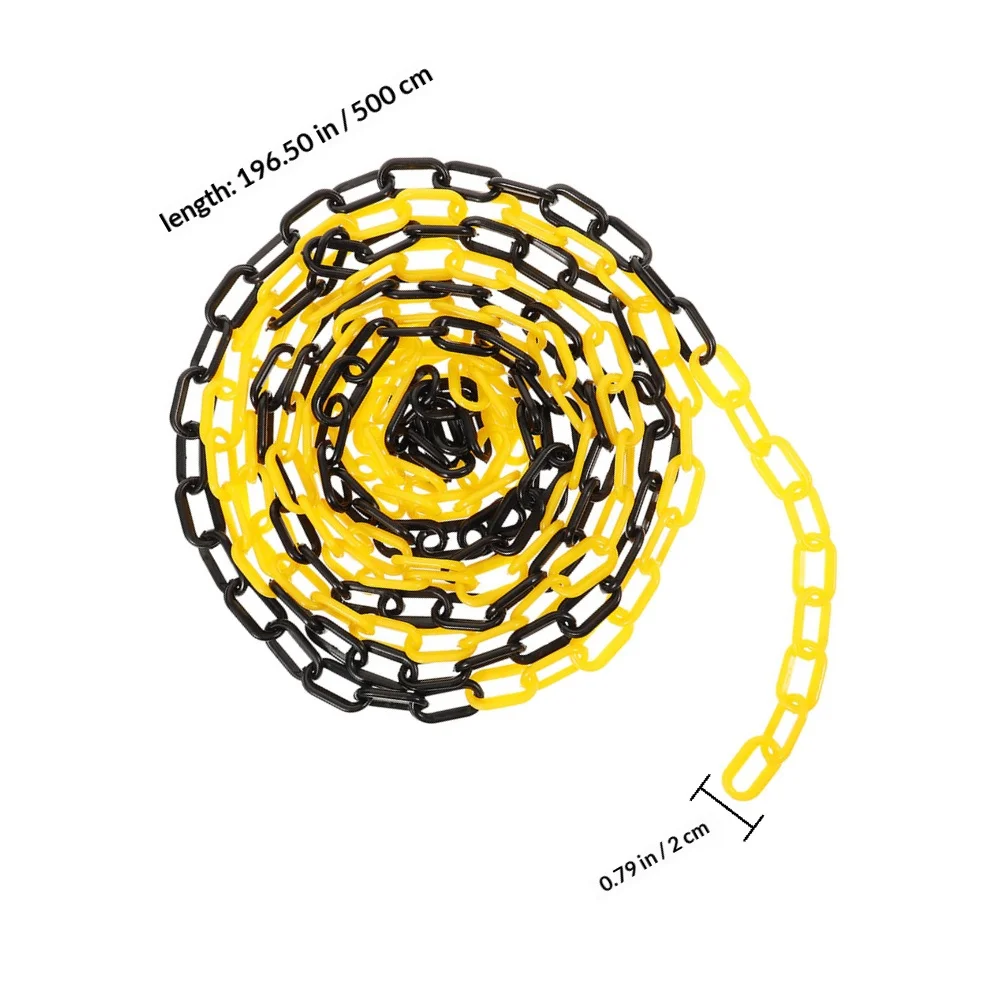 2Pcs Safety Barrier Chain 5 Meter Plastic Link Chain for Parking Lot Driveway Warning Security Control Applications