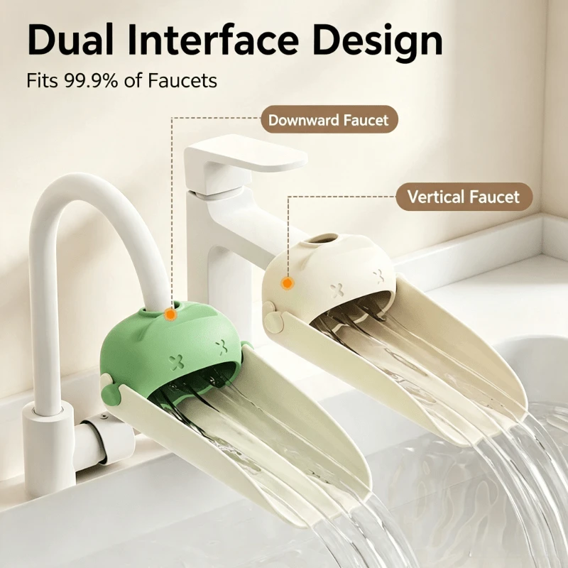 Multifunctional Detachable Faucet Extender, Increases the Distance of the Water Outlet, Convenient for Hand Washing The Water Flow Is Gentle and Splash-Proof. Easy Installation Without Tools, Suitable for Most Faucets.