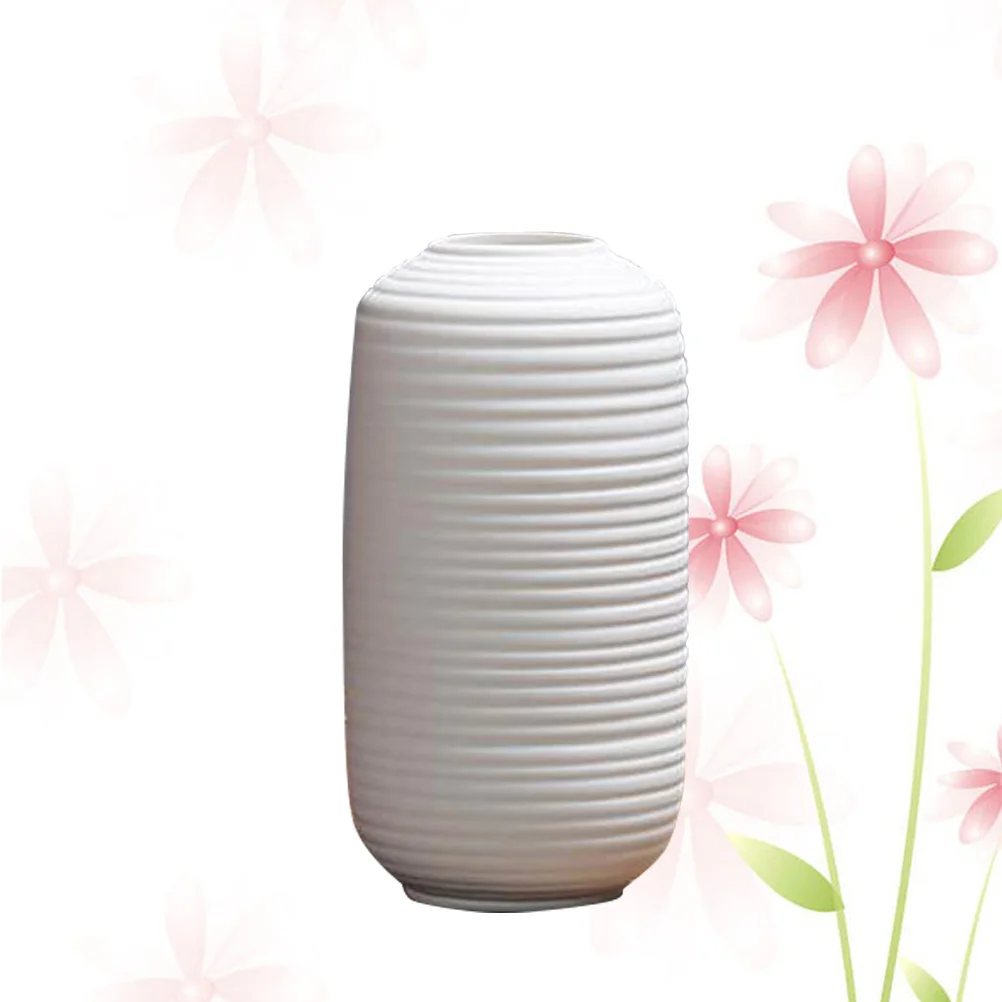 

White Porcelain Ceramic Vase Elegant Glazed Finish Home Office Decoration Modern Ceramic Vases for Flowers Fresh Bouquets