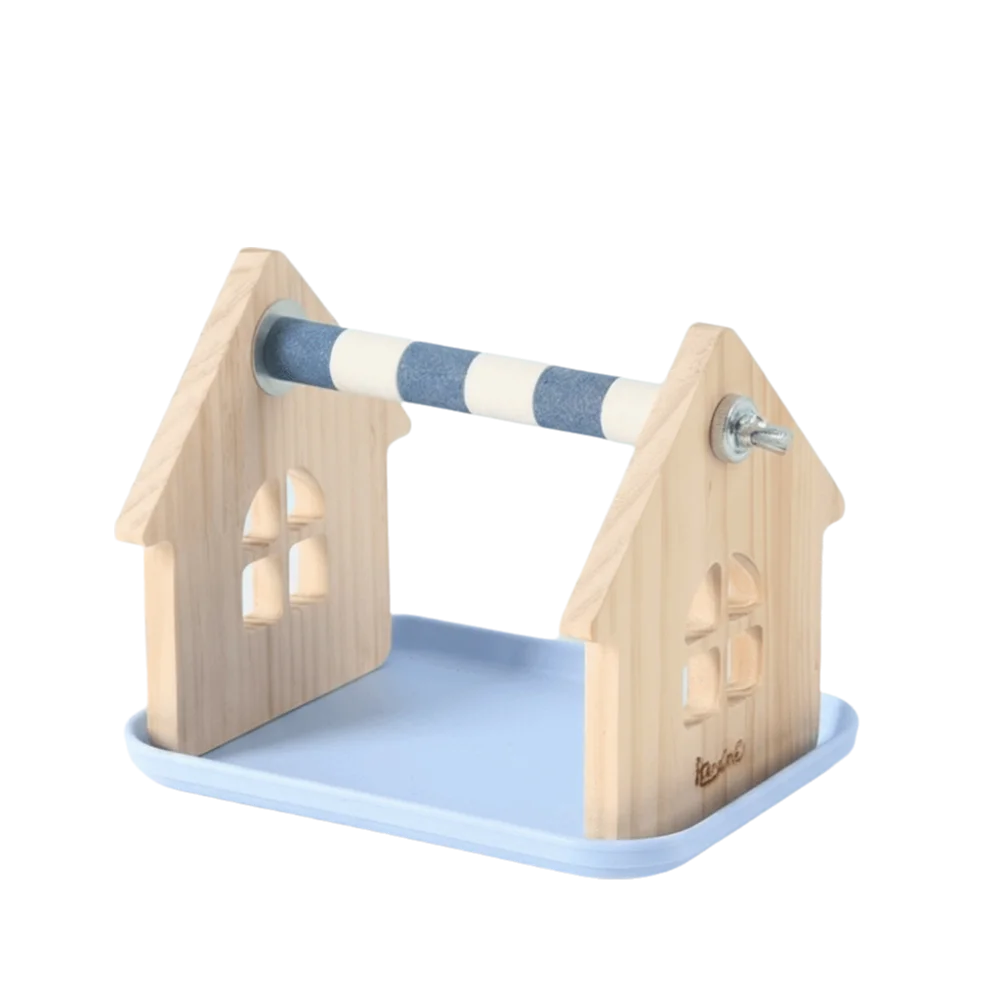 

Устойчивая к укусам деревянная платформа для птиц: многофункциональная, интерактивная, для обогащения среды обитания, прочная, с поддоном, для грызения (для корелл)