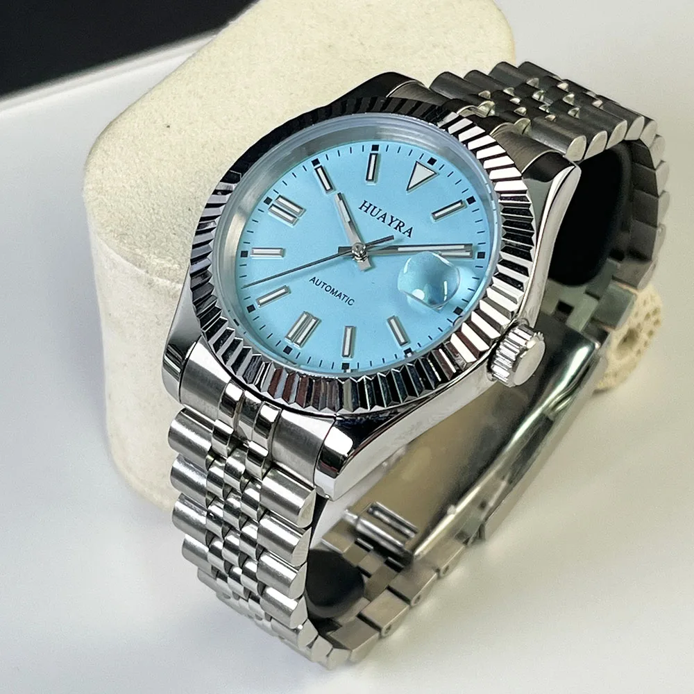 2024 New Automatic Mechanical Watch Sky Blue Dial Logo Design 40mm NH35 Movement Watch E-commerce Elegant Men's Watch