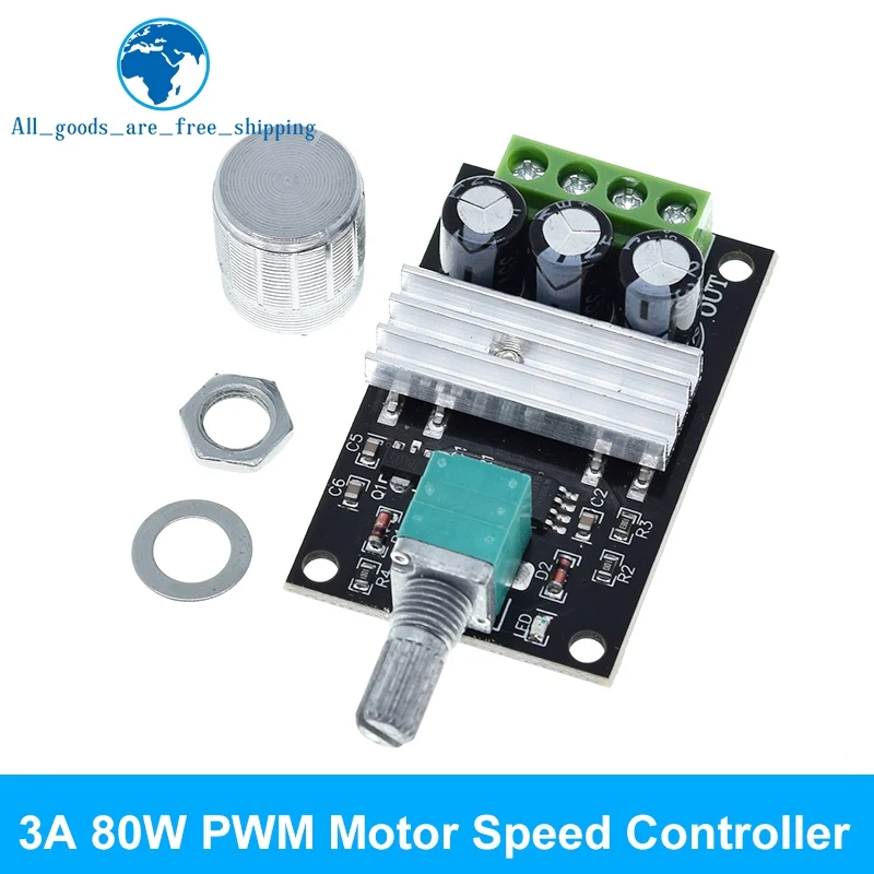 DC 1.8 v-35 V 2A 3A modul Drive dapat disesuaikan, kontroler kecepatan Motor tegangan rendah PWM 30W 80W 90W