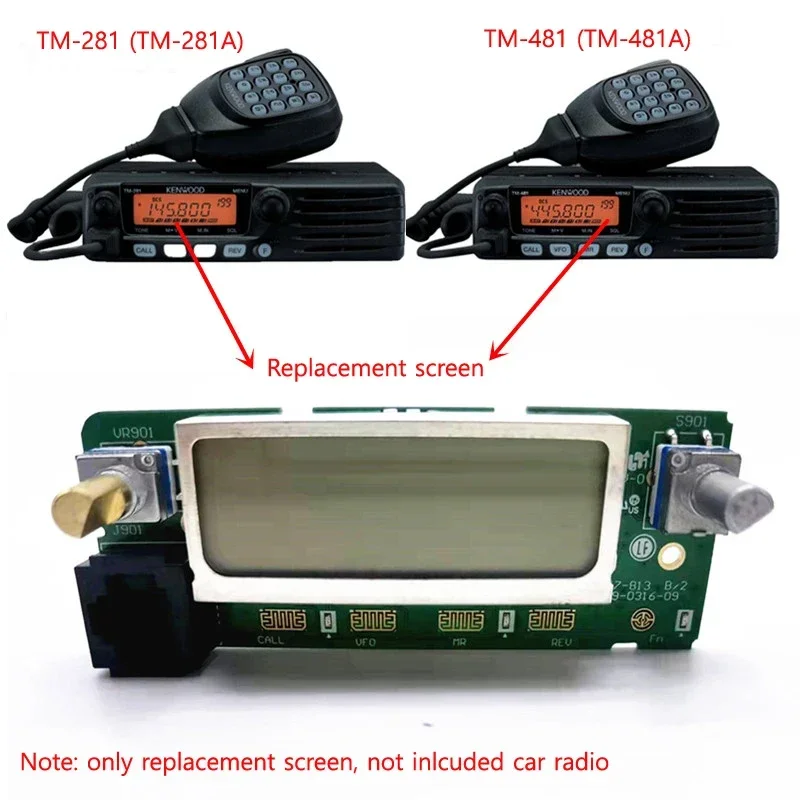 

Front Panel LCD Display Control Screen Replacement for Kenwood TM281 TM481 TM281A TM481A TM-281 281A 481 481A Car Mobile Radio