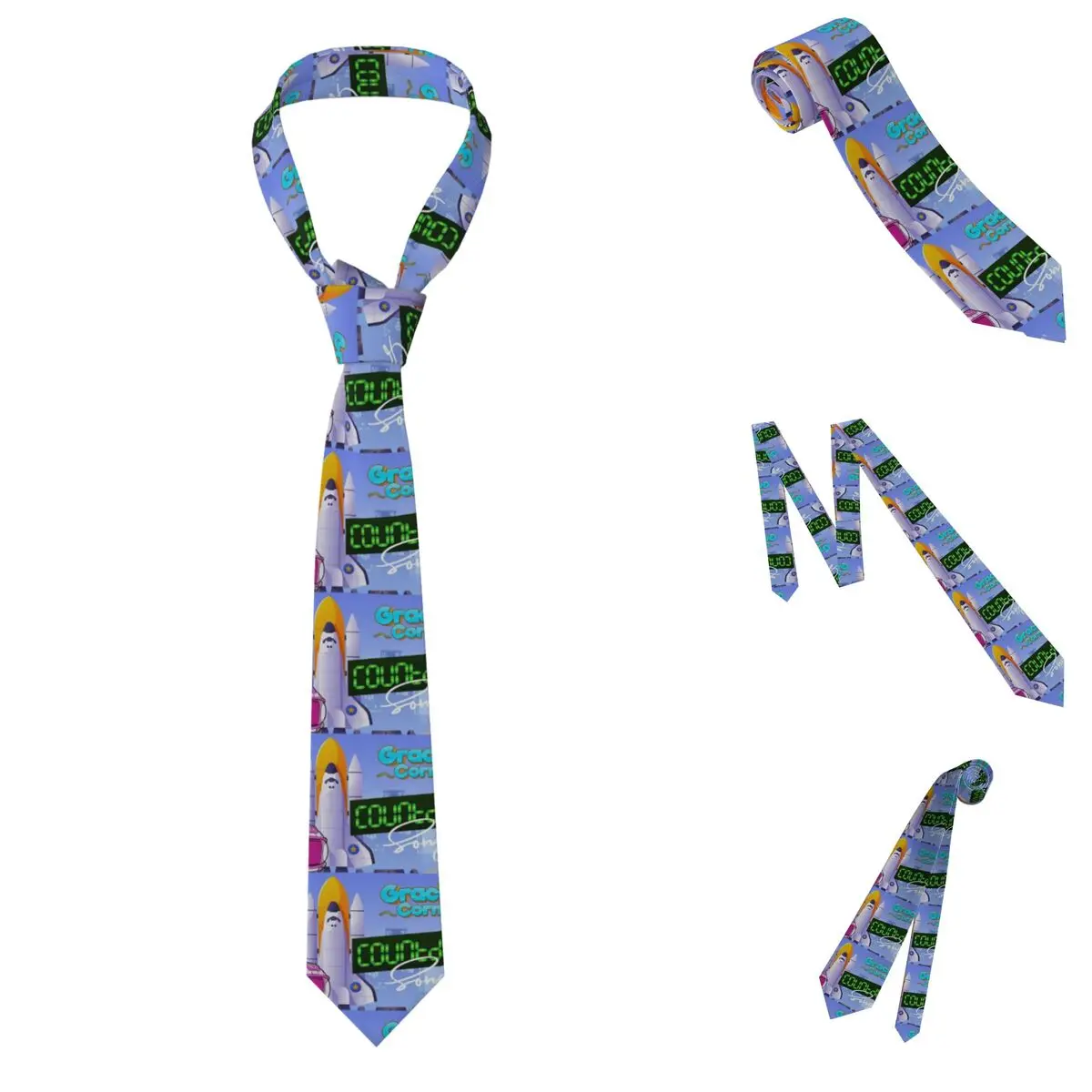 Funny Gracies Corner Pupil  Necktie for Men Silk Polyester Slim Neck Ties Party Accessories Tie Classic Gravatas