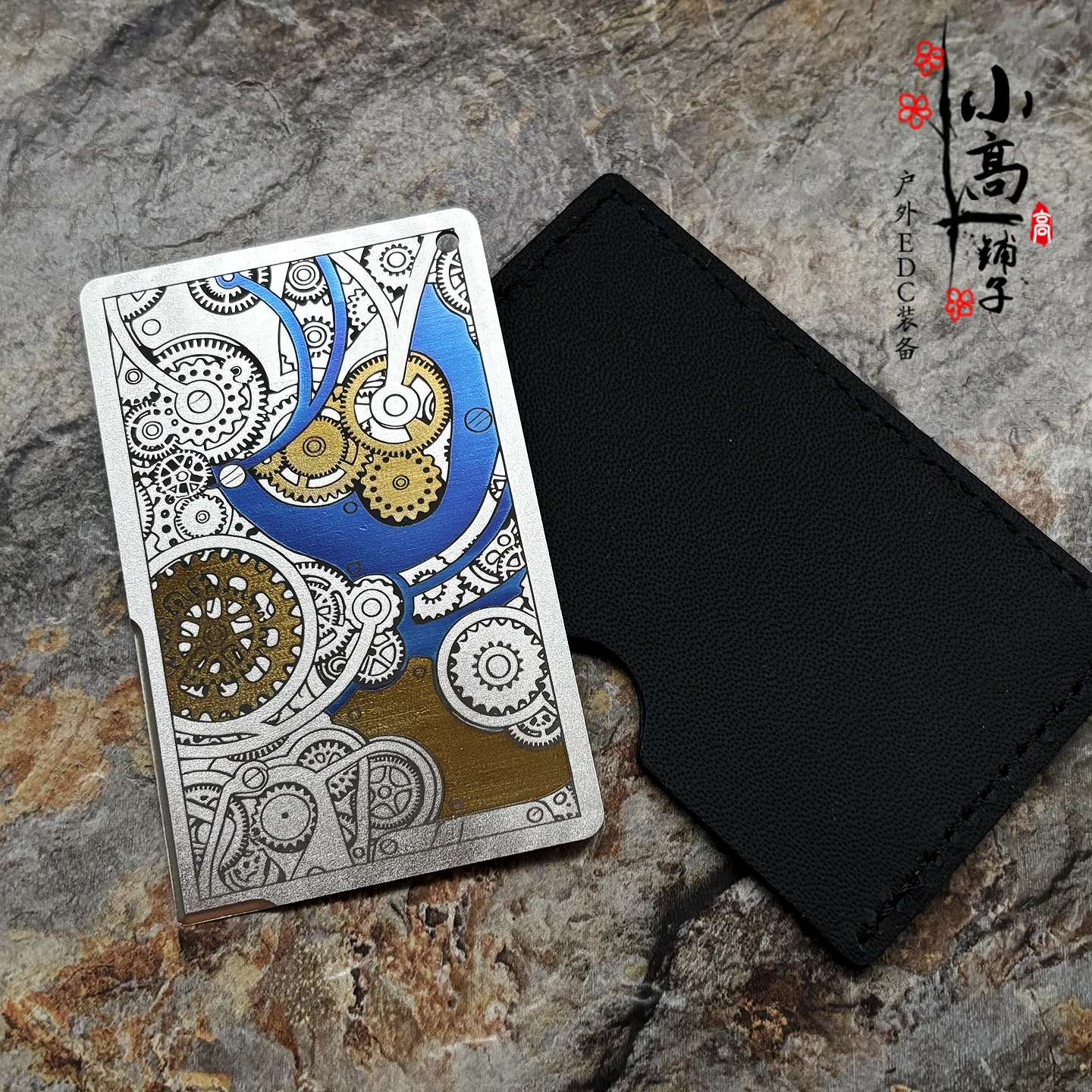 Steampunk Gears Titanium Knife Card EDC Multitool Wallet Card Utility Blade Box Opener #1