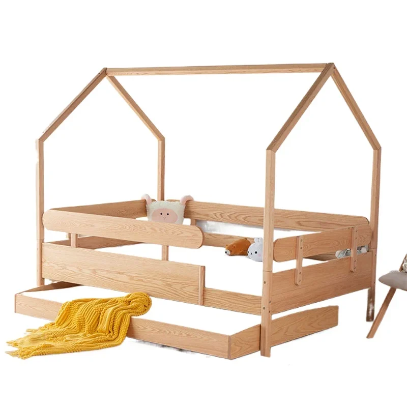 

Flying house bed solid wood double-layer mother and , small apartment bunk multi-function