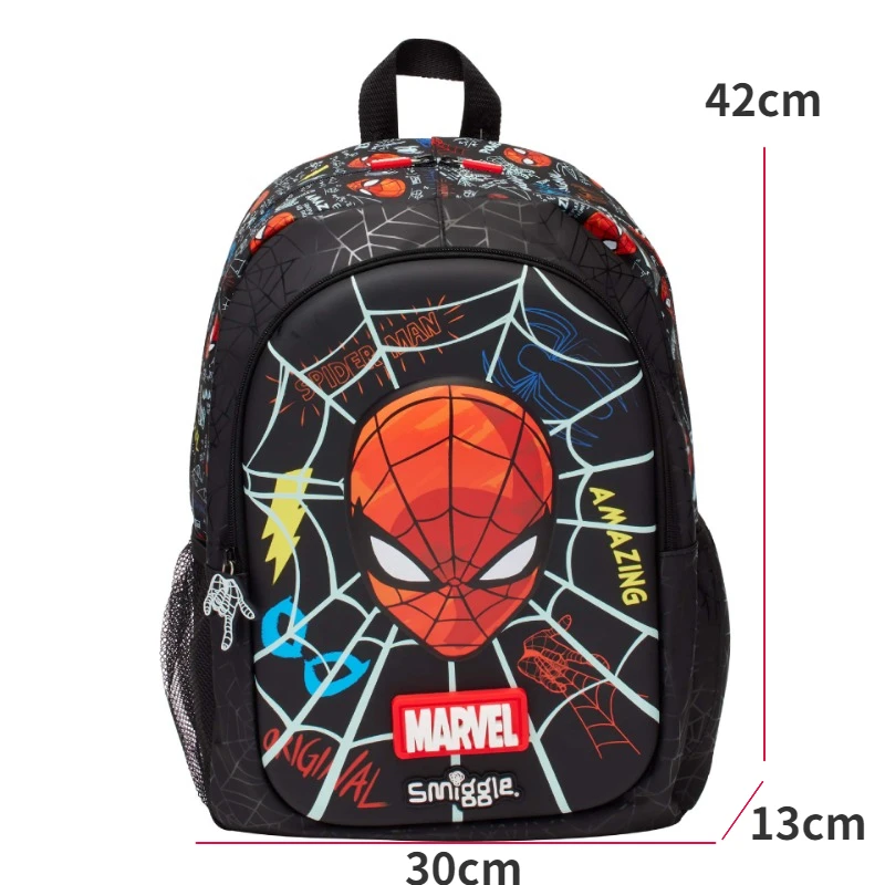 Original Australian Smiggle Backpack Marvel SpiderMan Children\'s Schoolbag 7-16 years 16 inch Waterproof Student Backpack