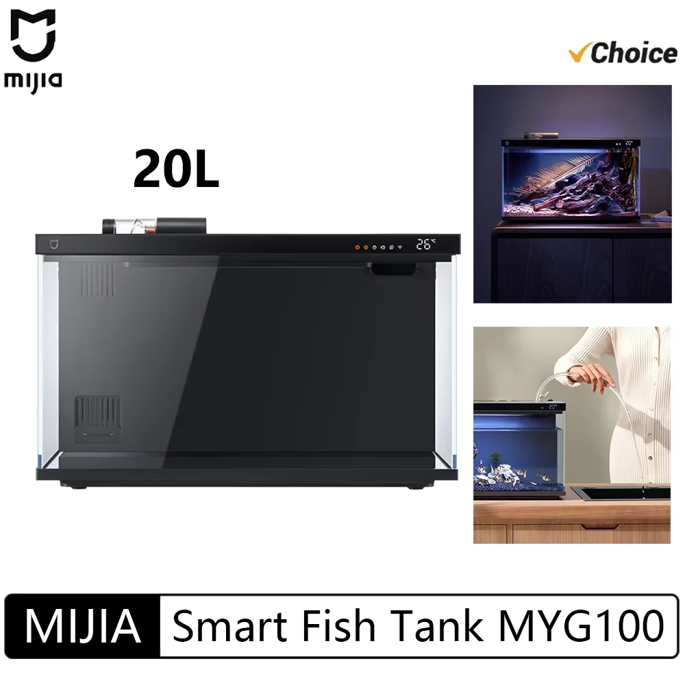

2025 New MIJIA Smart Fish Tank Work With Mijia APP Mobile Controlled Remote Feeding Smart Lighting System Light Aquarium 20L