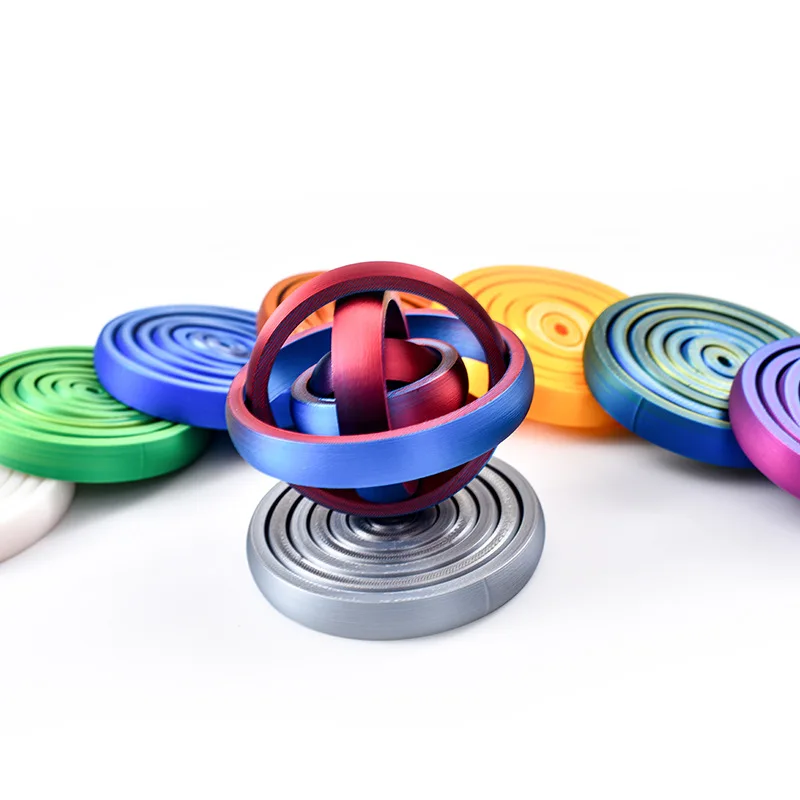 ของเล่นเสริมสมาธิแบบหมุนได้ 7 วงแหวน พิมพ์ 3 มิติ แกว่งได้รอบทิศทาง บรรเทาความวิตกกังวล ของเล่นคลายเครียดสำหรับสำนักงาน ของเล่นเสริมประสาทสัมผัส เหมาะสำหรับเป็นของขวัญในงานปาร์ตี้