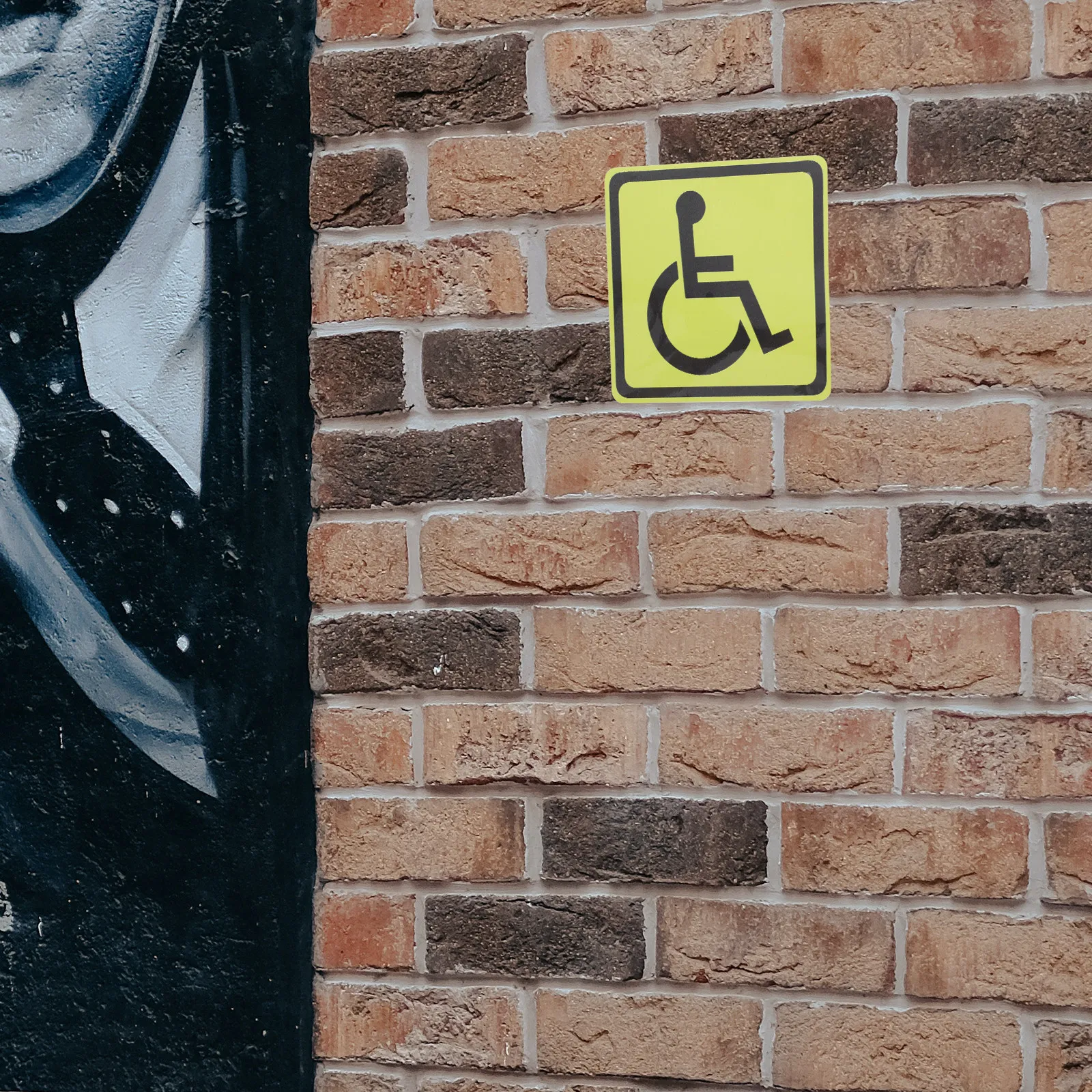 

4Pcs Handicap Disabled Wheelchair Symbol Decal High Visibility Sticker Outdoor Indoor Safety Warning Sign for Disabled