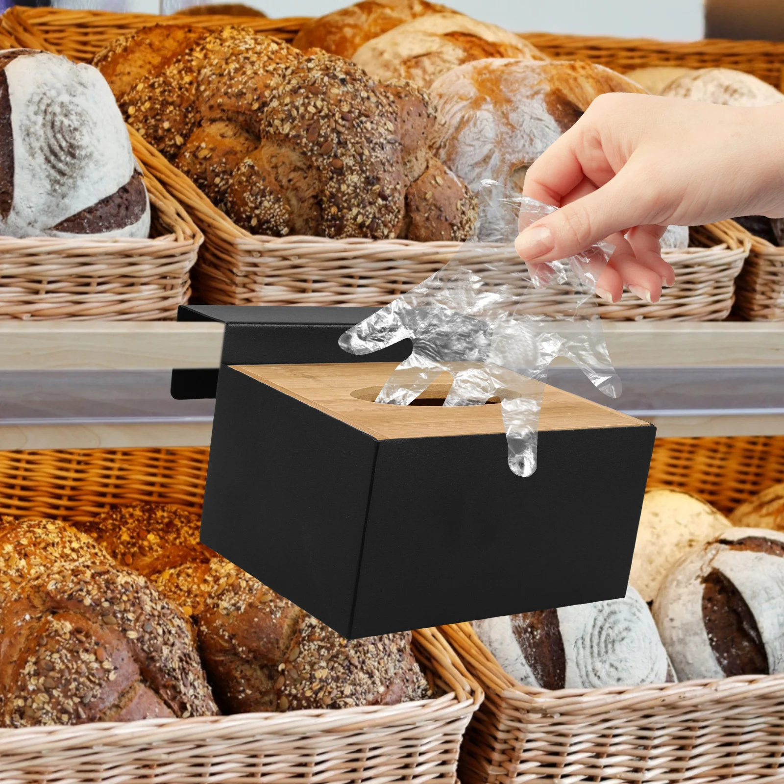 

Disposable Glove Organizer Storage Box Sturdy Hanging Holder Large Capacity for Household Kitchen Bathroom Storage