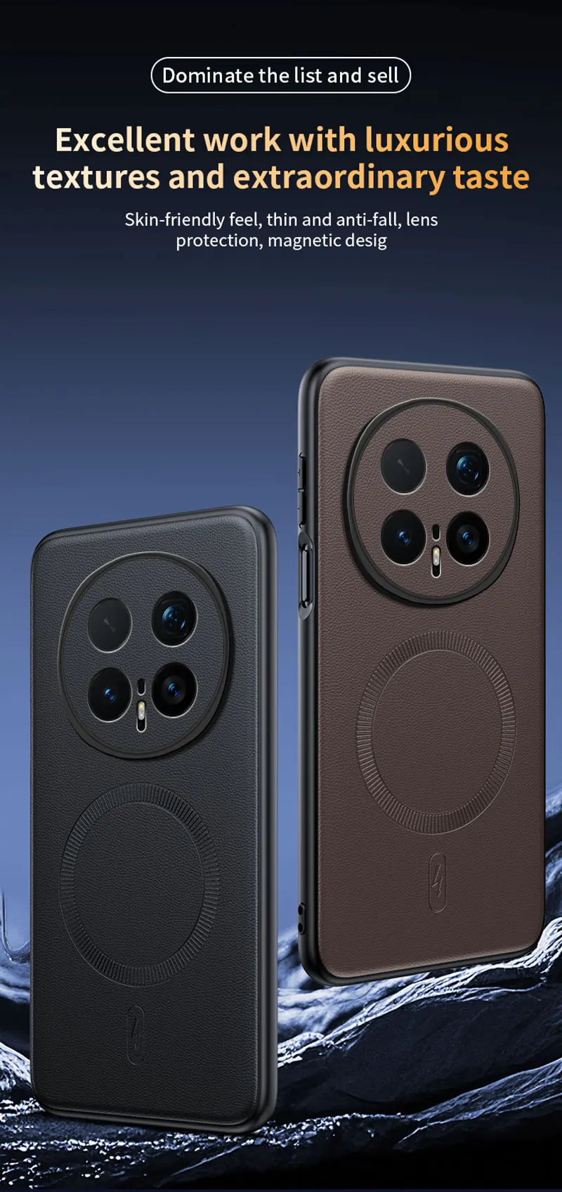 Für Honor Magic 8 Pro Hülle Magnetische Leder-Schutzhülle Für Huawei Honor Magic 8 Pro Anti-Fingerabdruck Rutschfest PC+TPU – Detail 5
