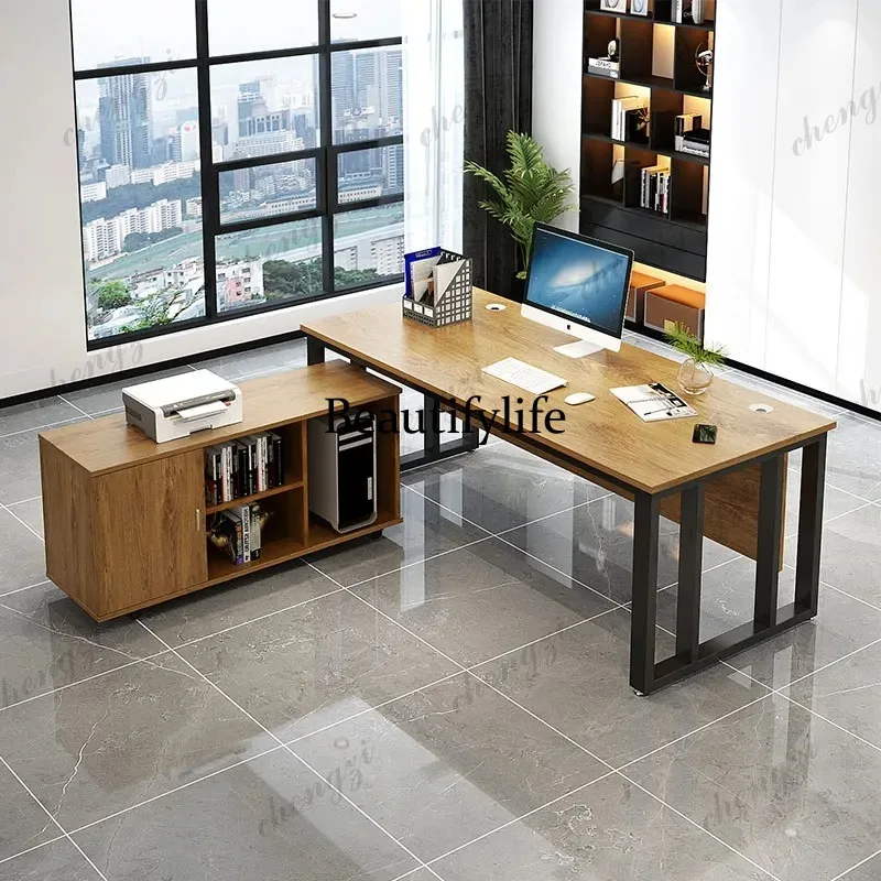 PPP Large Bedroom Luxury Office Desk L Shape Upgrade Wooden Modern Computer Desk Study Storage Nordic Scrivania Da Ufficio Furni