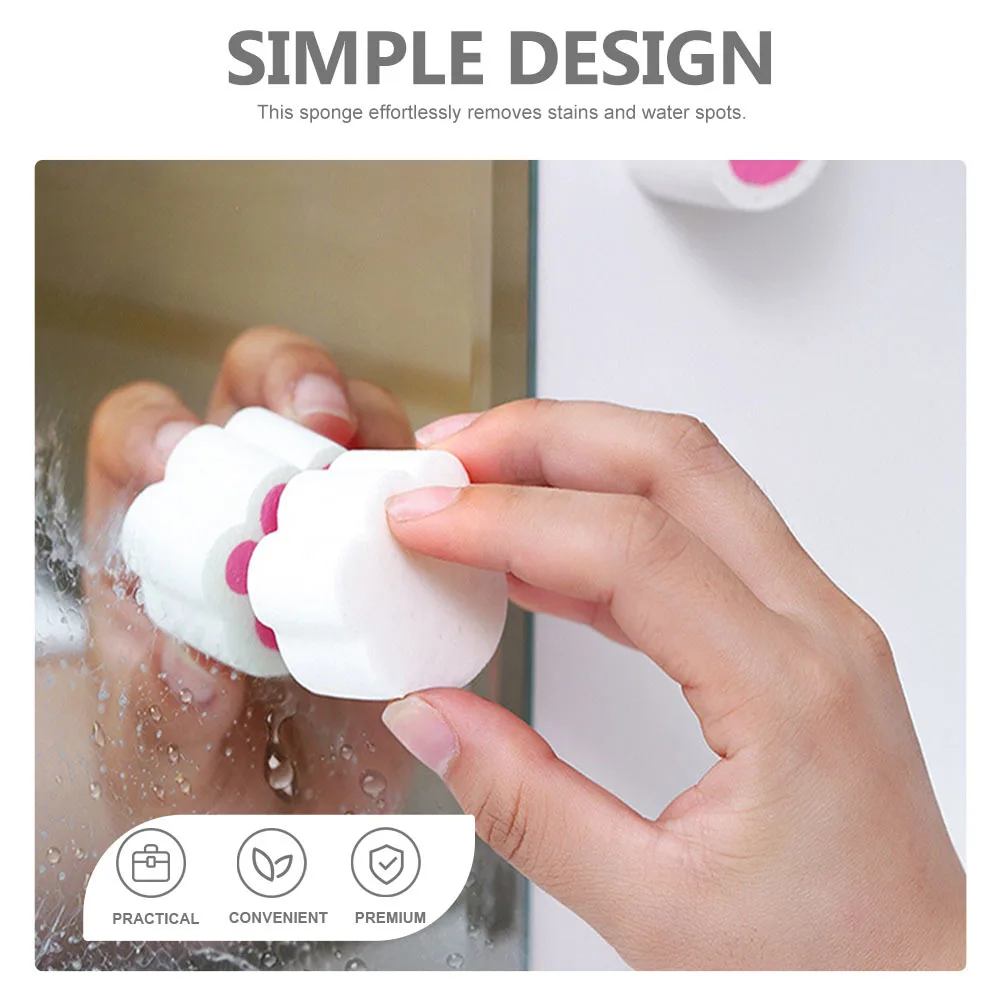 

4Pcs Cat Claw Sponge Mirror Cleaning Tool Non-Scratch Absorbent Bathroom Glass Scrubber Mirror Cleaning Tool Sponge