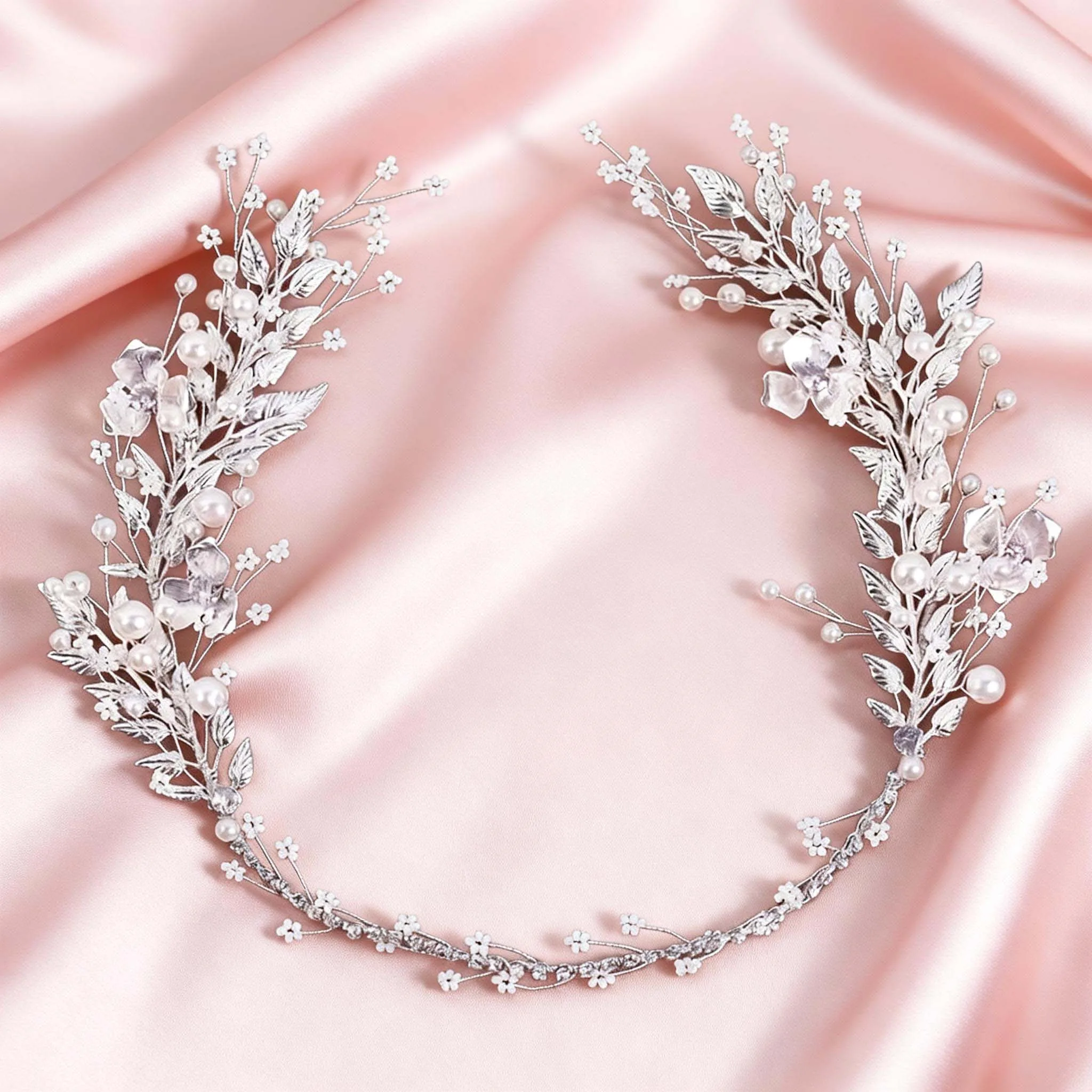1 piece of simple alloy imitation pearl rhinestone bridal hairband, suitable for wedding, party, and ball dresses image 2