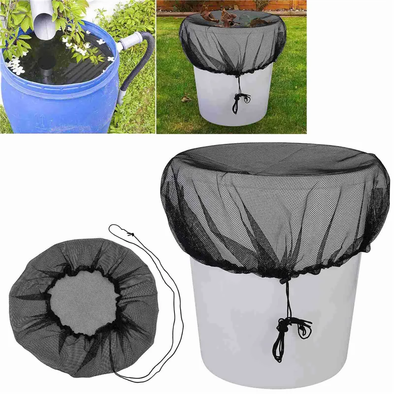 

4 PCS Outdoor Mesh Cover Netting Fit For Rain Barrels,Water Collection Buckets Cover Tank Harvesting Tool Protector Netting