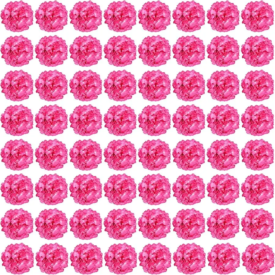 

64pcs Hydrangea Artificial Flowers, Rose Red Artificial Hydrangea Flowers, Silk Hydrangea Heads with Stems for Garden, Home Part