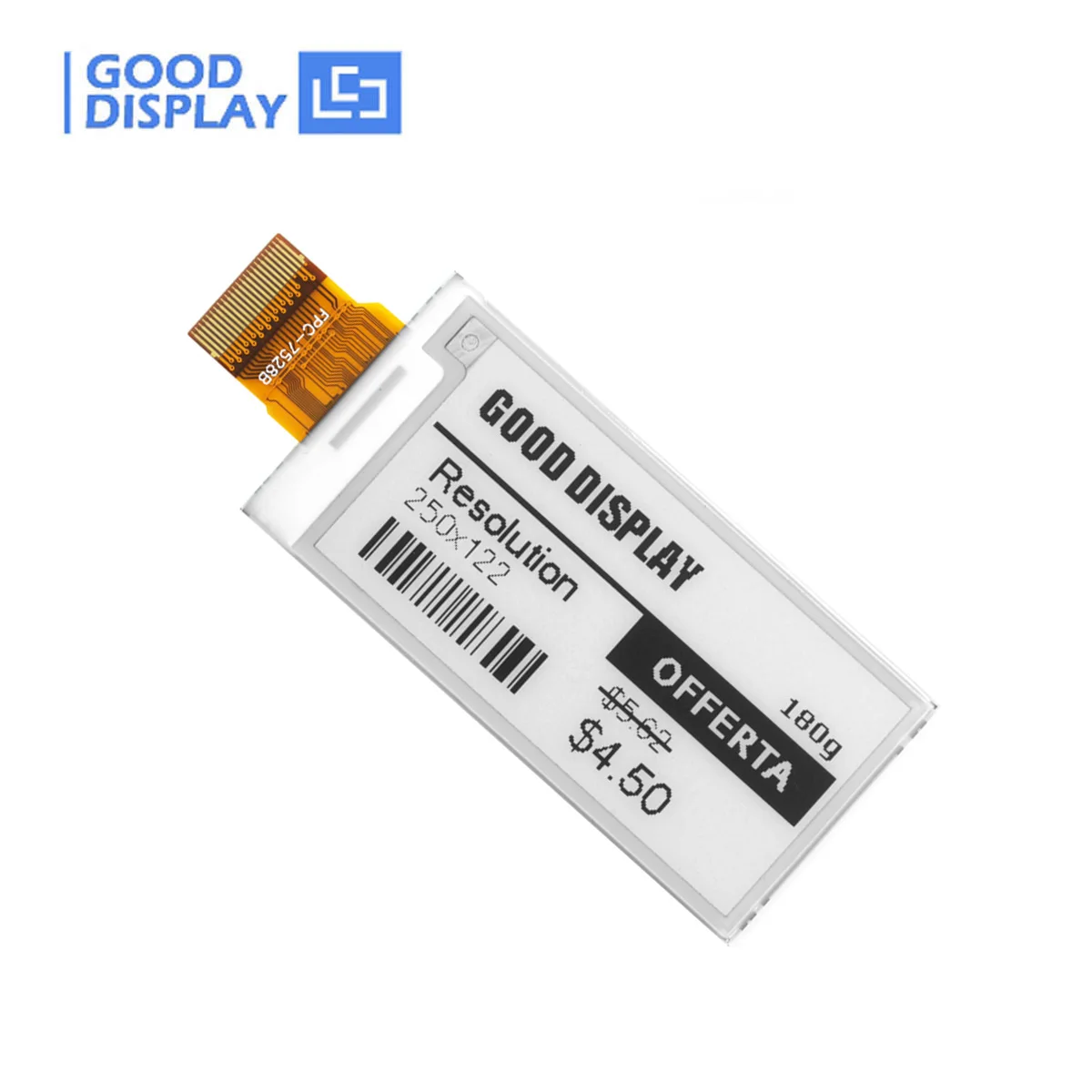 Papel eletrônico de ampla temperatura de 2,13 polegadas -25 ℃   para 50 ℃   Visor de tinta eletrônica com resolução 250x122 GDEM0213B74WT