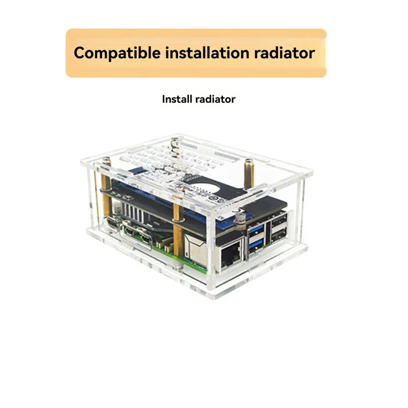 

Well Made-For Raspberry Pi 5 Acrylic Case Adaptation Pcie To M.2 Adapter Board Transparent Protective Shell