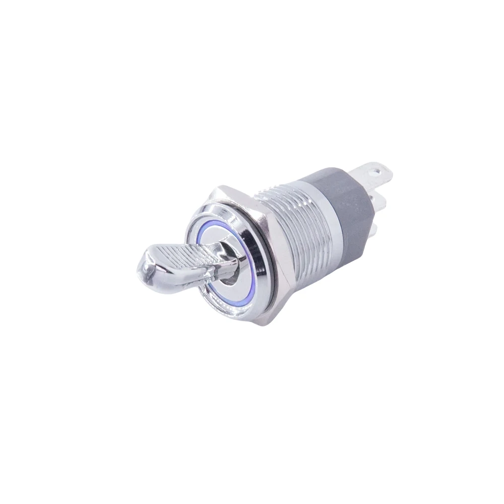 16mm metalowe przełącznik dwupozycyjny na wyłączenie 10A samozamykające zatrzask dioda LED dużej mocy lekki wodoodporny płaski okrągły 3v 6v 12v 24v 110v 220v ip65 — zdjęcie 4