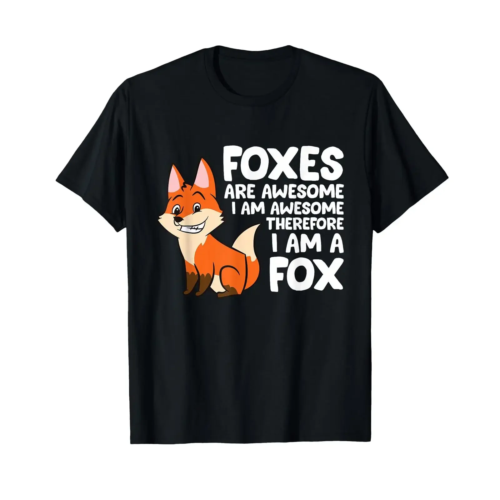 Foxes Are Awesome I am Therefore A Fox T Shirt vintage Washed Casual Breathable Comfortable streetwear designer clothes